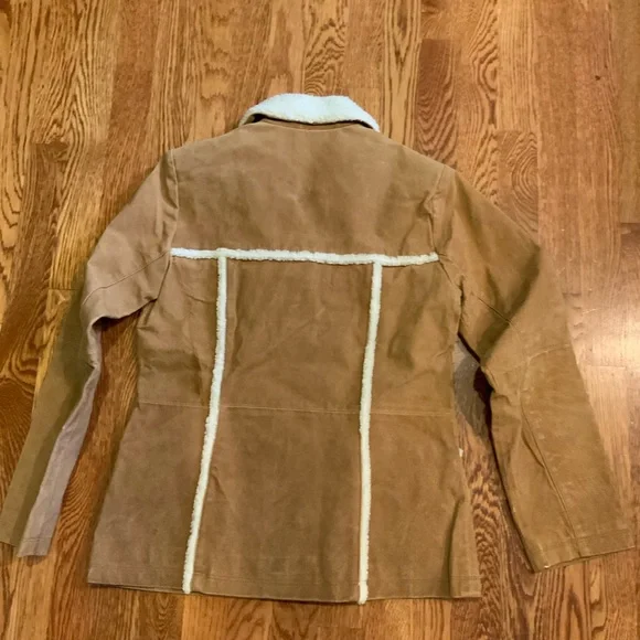 Vintage Jennyfer J Jacket Brown Leather Button Blazer Coat Size M #W4 - Picture 2 of 9